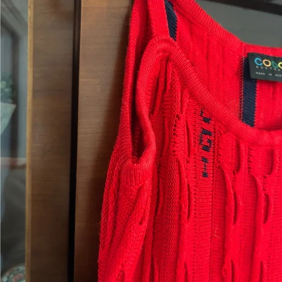 Vintage Coogi Brand 90’s Red Spaghetti Strap Knit Dress Women's - Picture 6 of 8